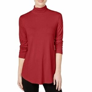 NWT JM Collection Stretch Knit Turtleneck Top Women’s SZ Medium in Red Amore
